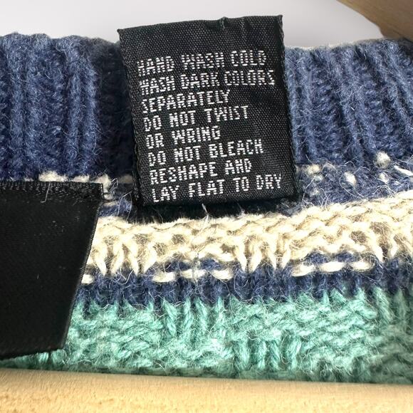 Vtg 90s PASTA Women’s Cardigan Sweater Striped Blue‎ Ramie Slouchy Cozy Preppy - Picture 7 of 7